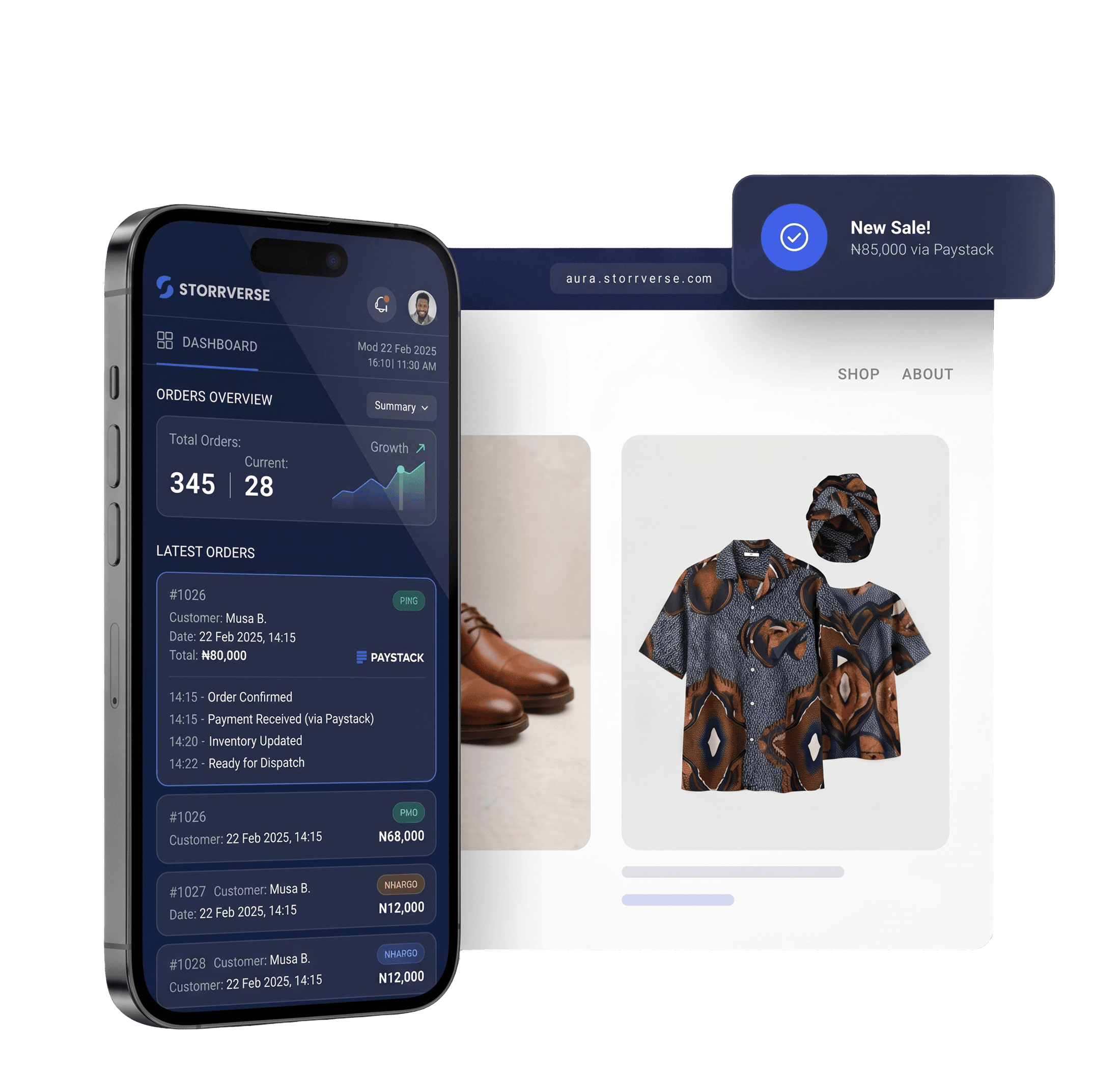 Storrverse Dashboard and Storefront Mockup